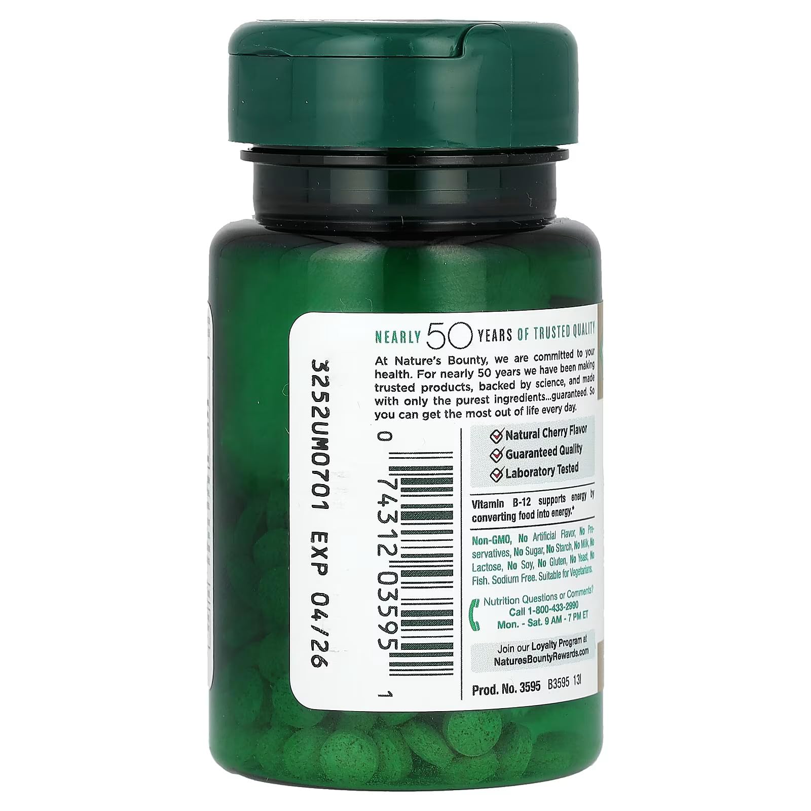 Foto 3 | Suplemento De Vitamina B-12 De Nature's Bounty, 500 Mcg, 100 Tabletas - Venta Internacional.