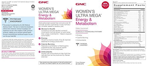 Foto 5 pulgar | Multivitamínico Gnc Ultra Mega Energy Metabolism Para Mujer, 90 Comprimidos - Venta Internacional.