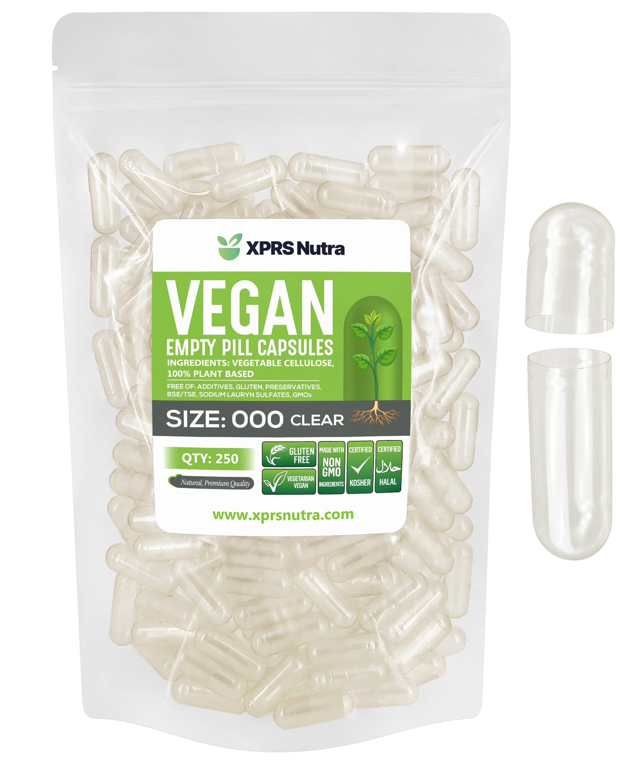 Foto 2 pulgar | Cápsulas Vacías Xprs Nutra Vegan, Tamaño 000, 250 Unidades - Venta Internacional.