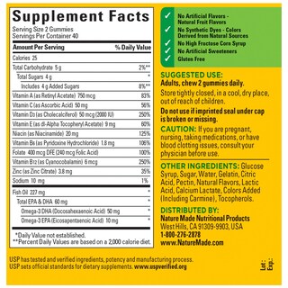 Foto 6 | Suplemento Multivitamínico Y Omega-3 80 Gomitas Nature Made - Venta Internacional.