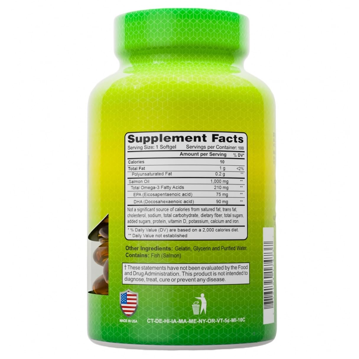 Foto 3 pulgar | Suplemento Alfa Vitamins De Aceite De Salmón 100 Cápsulas Blandas Con Epa Y Dha - Venta Internacional.