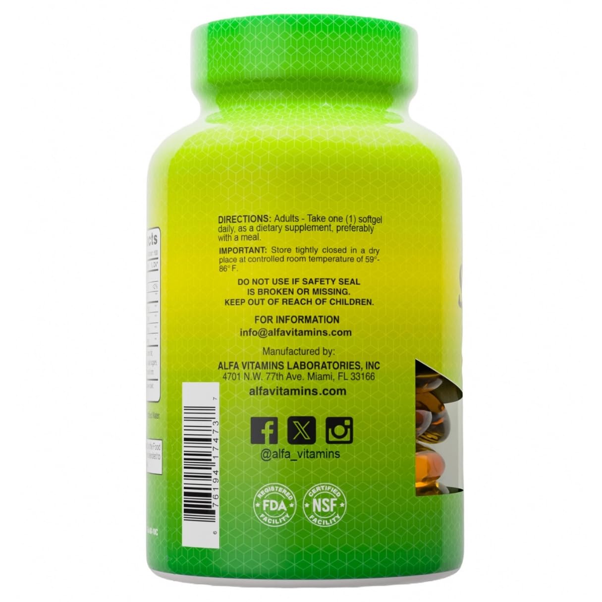 Foto 4 pulgar | Suplemento Alfa Vitamins De Aceite De Salmón 100 Cápsulas Blandas Con Epa Y Dha - Venta Internacional.