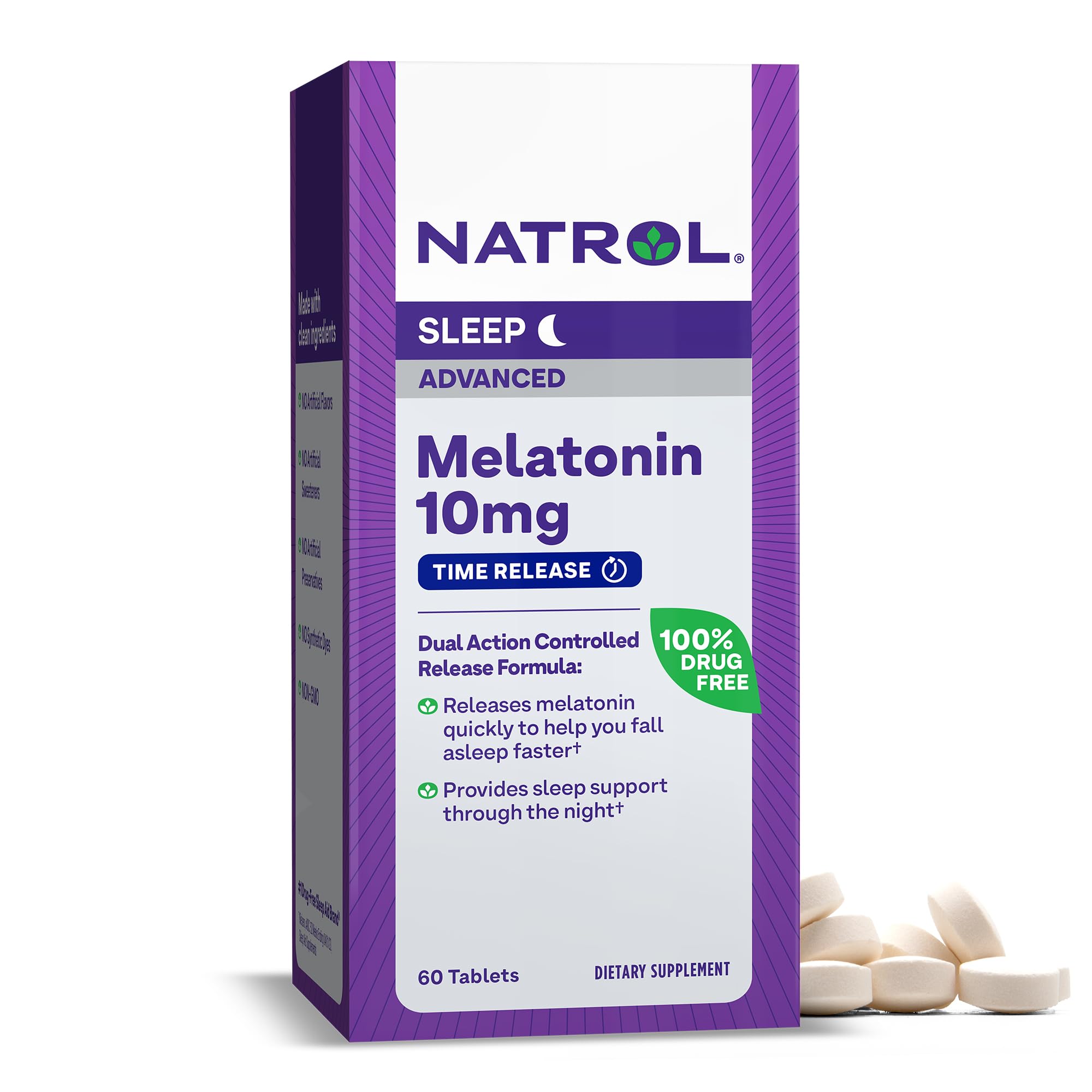 Foto 2 pulgar | Sleep Aid Natrol Sleep Advanced Melatonina 10 Mg 60 Comprimidos - Venta Internacional