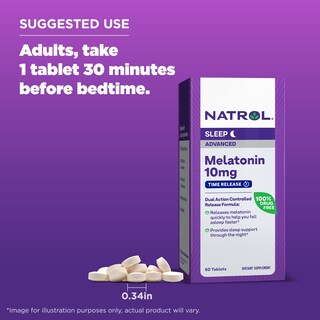 Foto 6 | Sleep Aid Natrol Sleep Advanced Melatonina 10 Mg 60 Comprimidos - Venta Internacional
