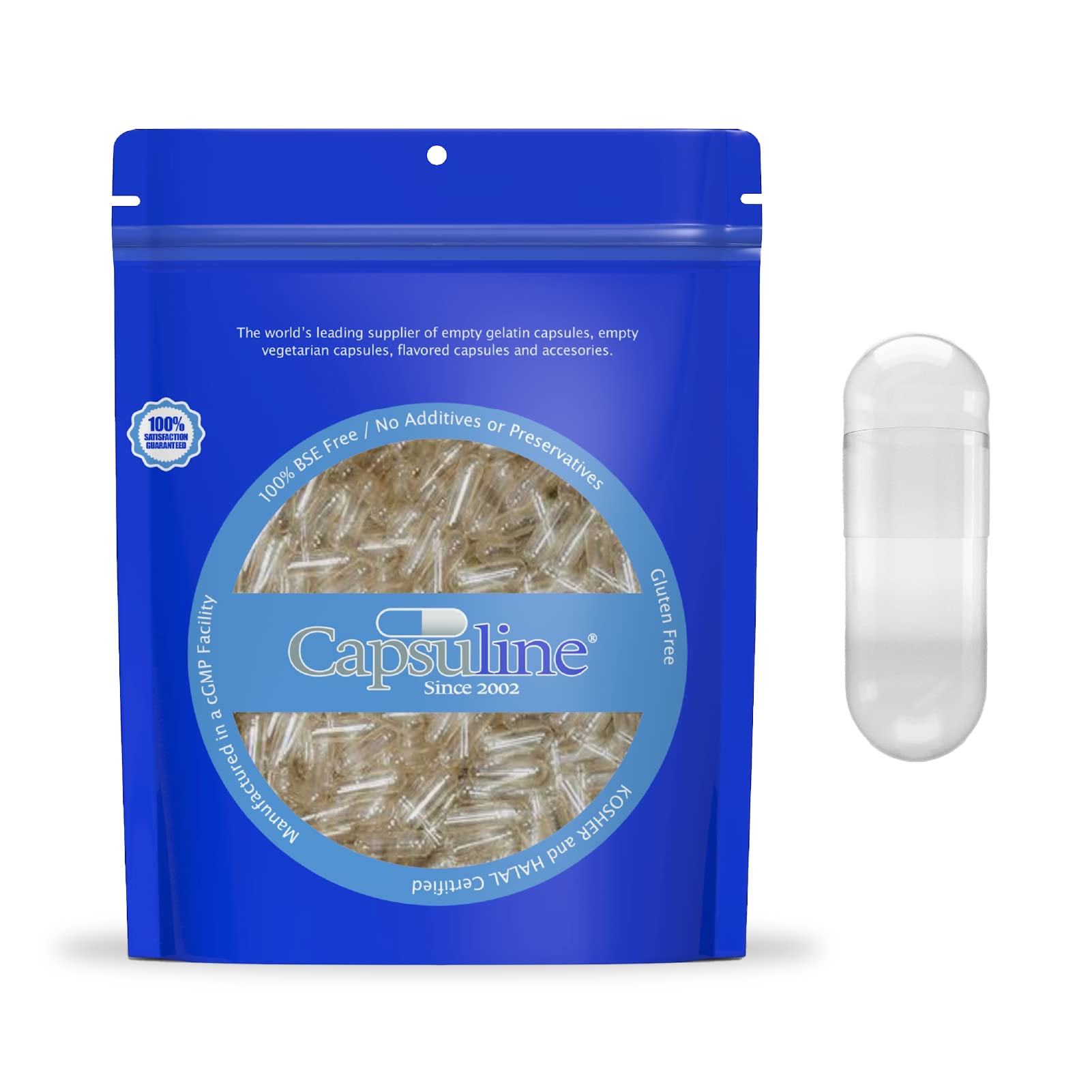 Foto 1 | Cápsulas De Gelatina Vacías, Tamaño 0, 5000 Unidades, Transparentes - Venta Internacional.
