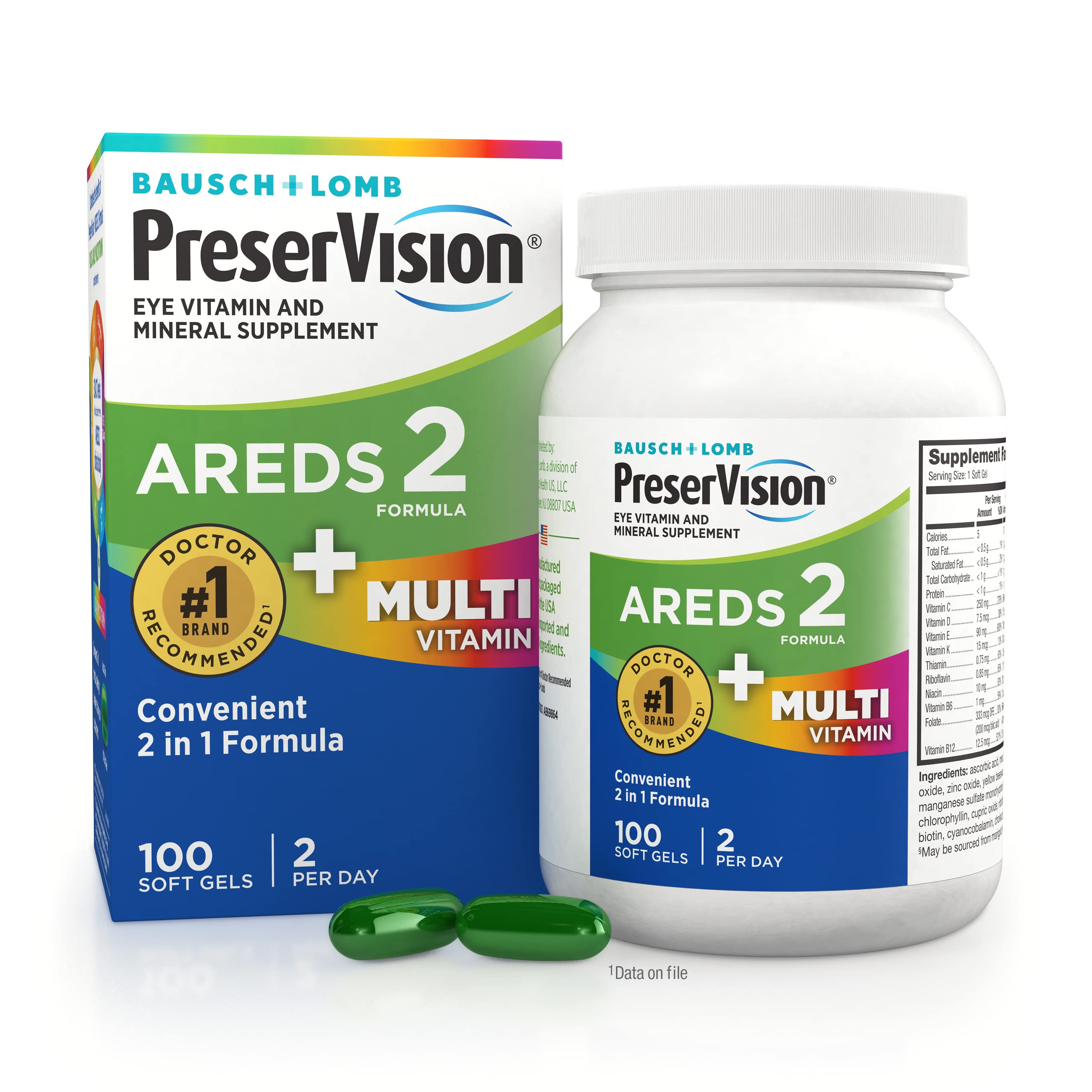 Suplemento Multivitamínico 2 En 1 Preservision Areds 2 + Para Ojos - Venta Internacional.