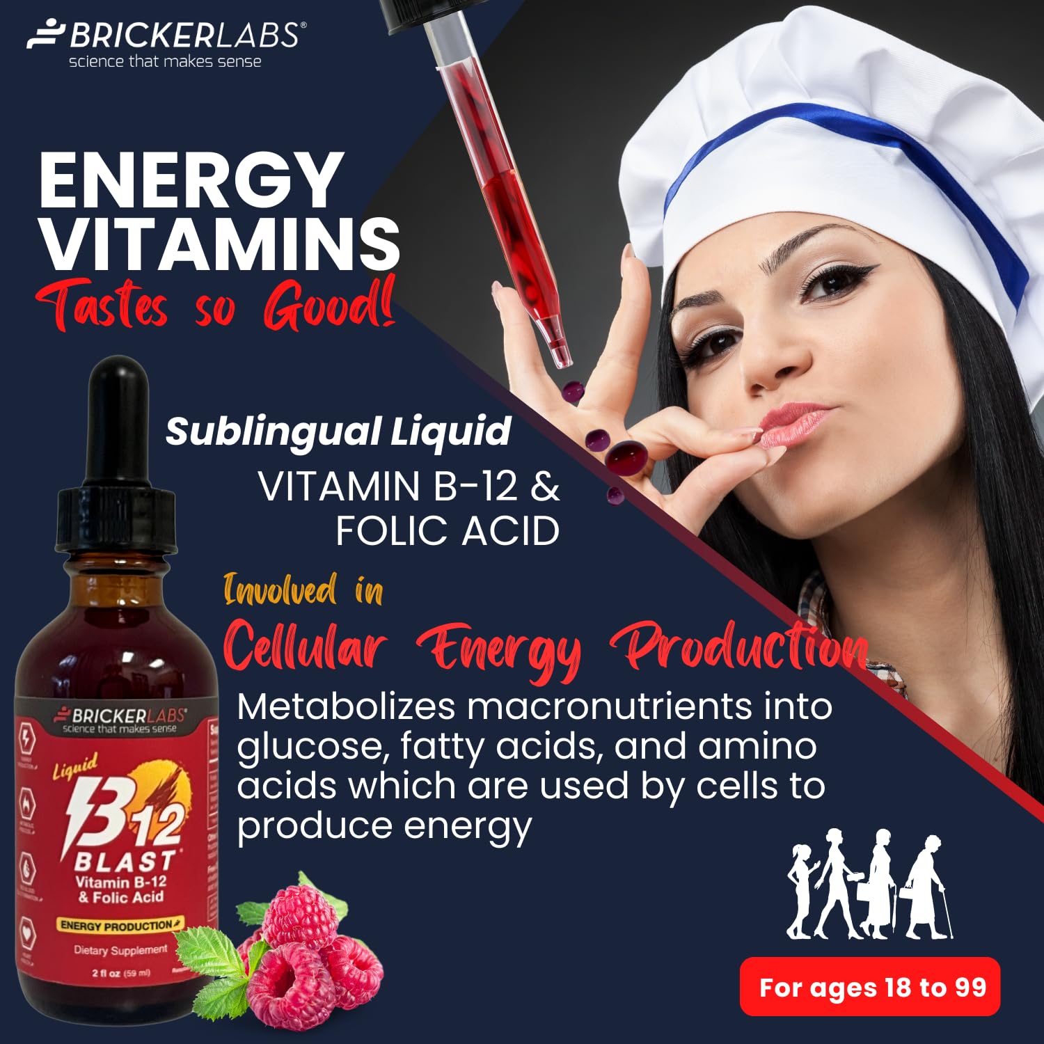 Foto 3 pulgar | Suplemento De Vitamina B12 Líquida B-12 Blast De Bricker Labs, 60 Ml - Venta Internacional.