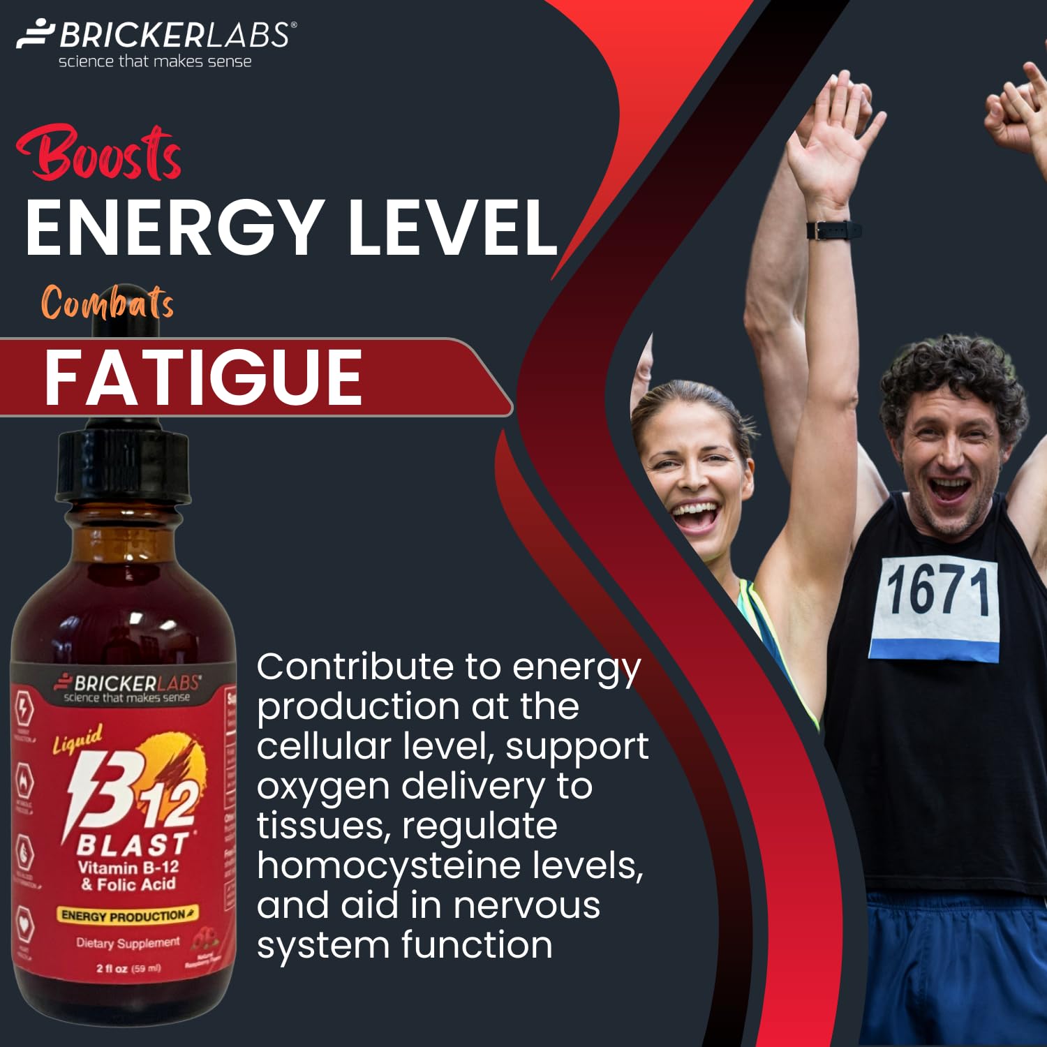 Foto 5 | Suplemento De Vitamina B12 Líquida B-12 Blast De Bricker Labs, 60 Ml - Venta Internacional.