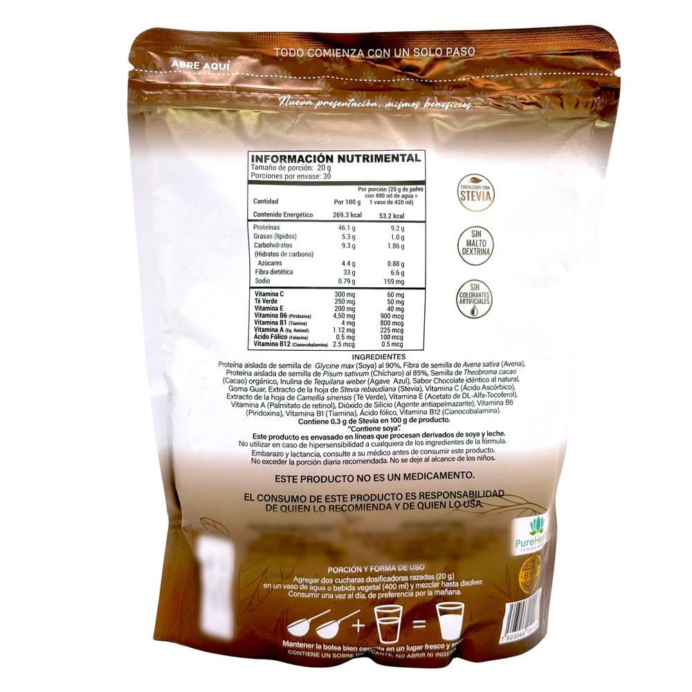 Foto 4 pulgar | Proteína Pure Health de Chocolate 600 g