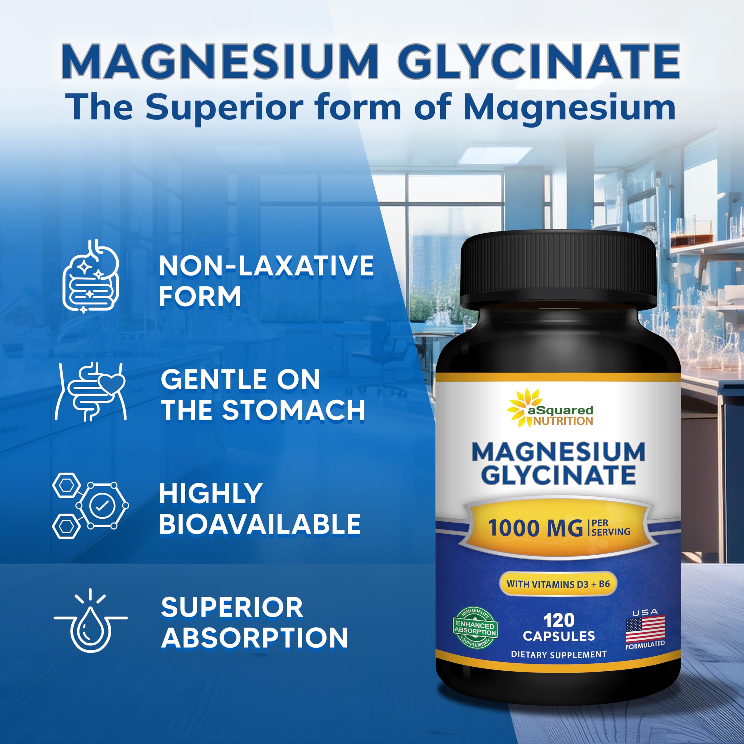 Foto 7 pulgar | Suplemento De Glicinato De Magnesio Asquare Nutrition 1000 Mg - Venta Internacional.