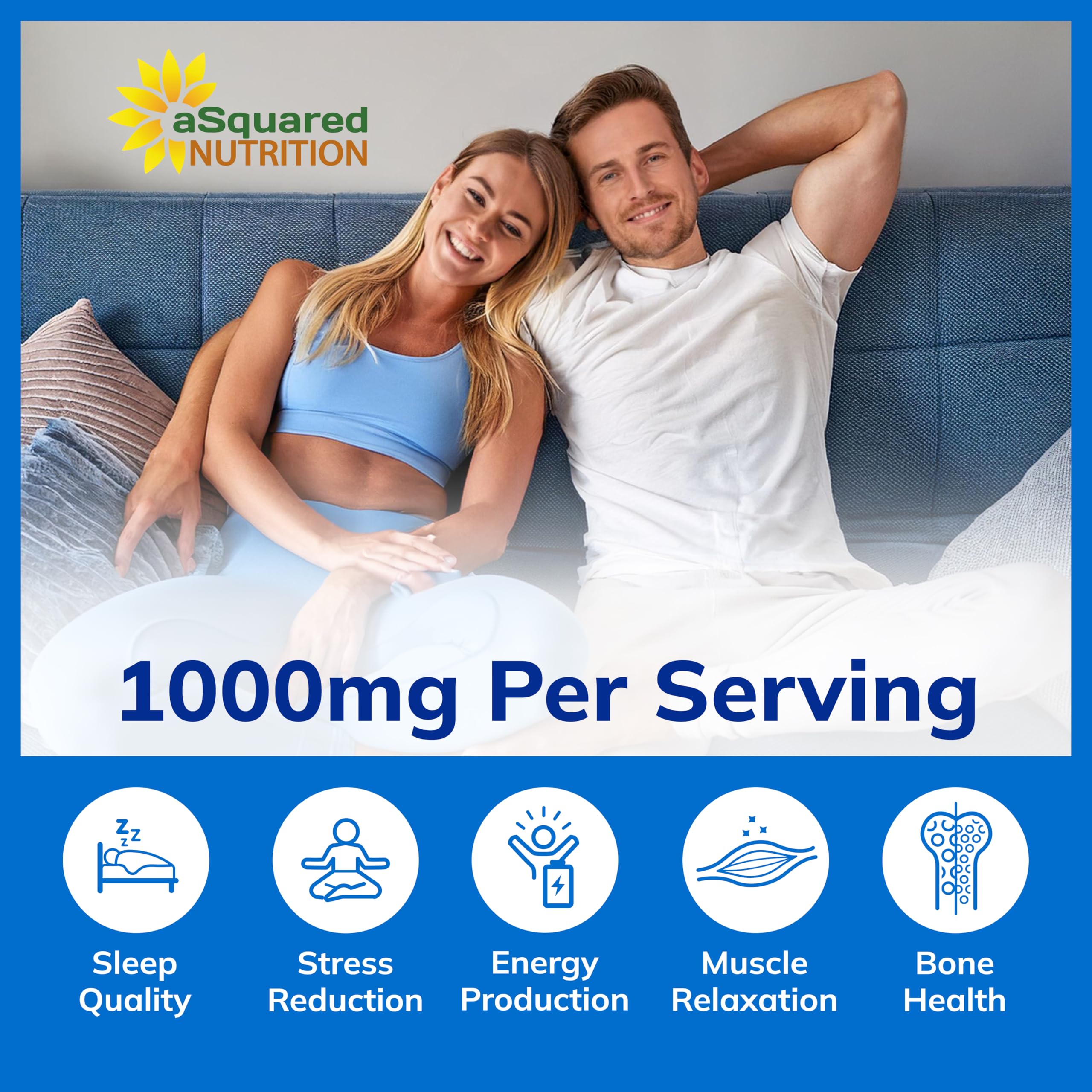 Foto 7 | Suplemento De Glicinato De Magnesio Asquare Nutrition 1000 Mg - Venta Internacional.