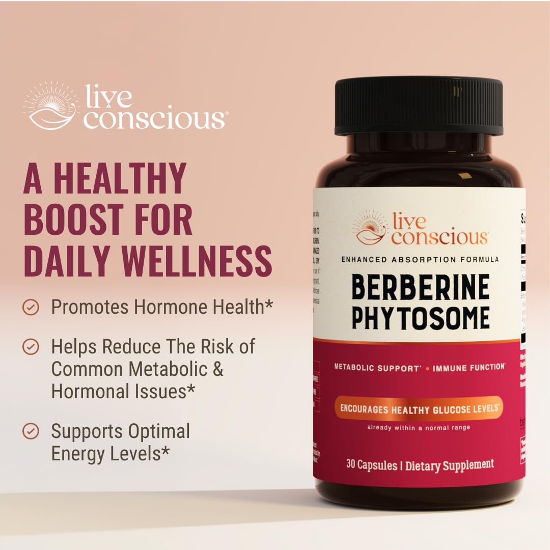 Foto 3 pulgar | Suplemento Live Conscious Berberine Phytosome, 30 Porciones - Venta Internacional.