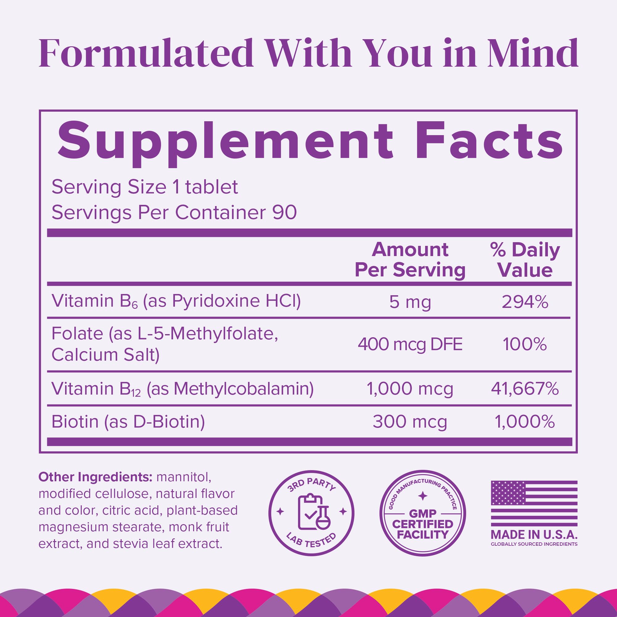 Foto 6 | Vitaminas Bariátricas Barimelts Vitamina B12 Plus 90 Tabletas - Venta Internacional