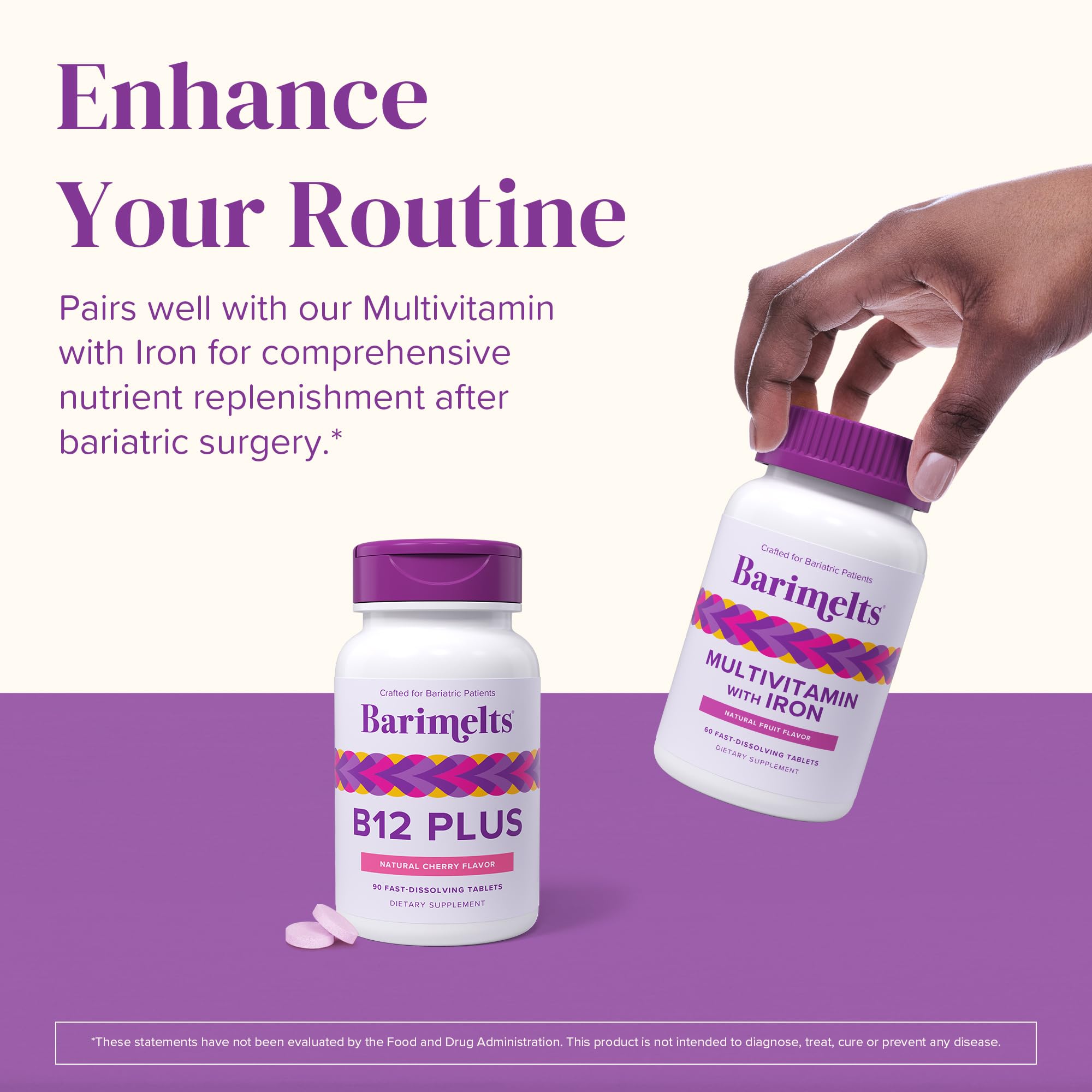 Foto 7 | Vitaminas Bariátricas Barimelts Vitamina B12 Plus 90 Tabletas - Venta Internacional