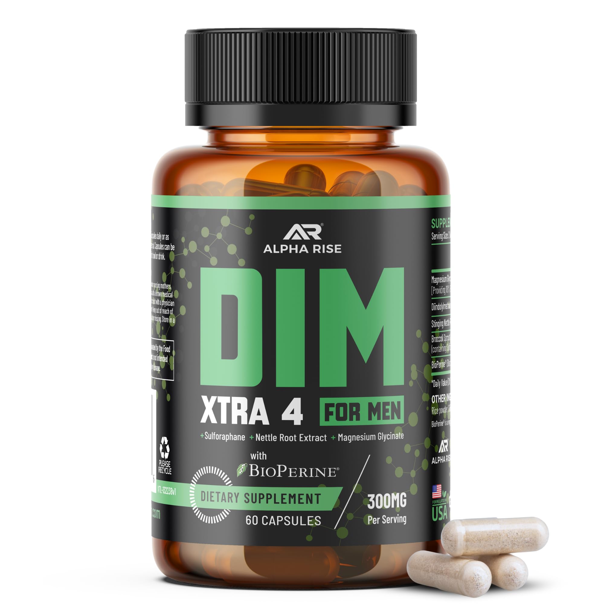 Foto 2 pulgar | Suplemento Alpha Rise Dim 300 Mg De Diindolilmetano 60 Cápsulas - Venta Internacional.
