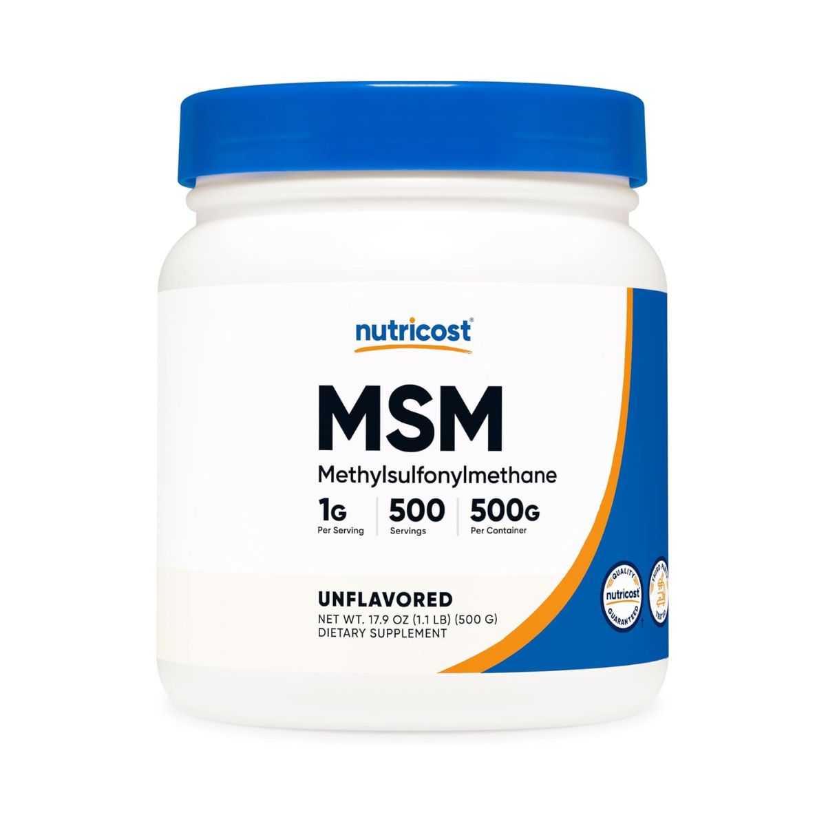 Foto 2 pulgar | Nutricost |msm En Polvo 500 G – 500 Porciones | Apoyo Para Articulaciones, Piel Y Bienestar General