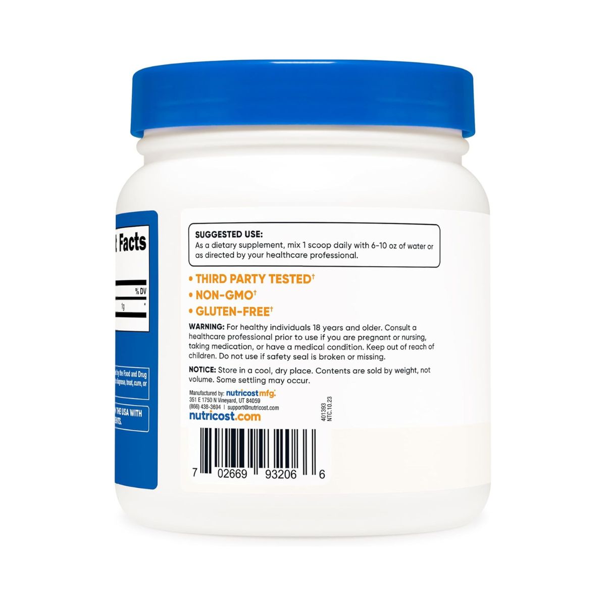 Foto 4 pulgar | Nutricost |msm En Polvo 500 G – 500 Porciones | Apoyo Para Articulaciones, Piel Y Bienestar General
