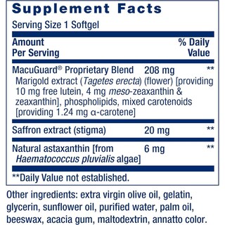 Foto 3 | Life Extension | Macuguard Ocular Support – 60 Cápsulas Blandas | Salud Visual Con Luteína, Zeaxantina, Azafrá