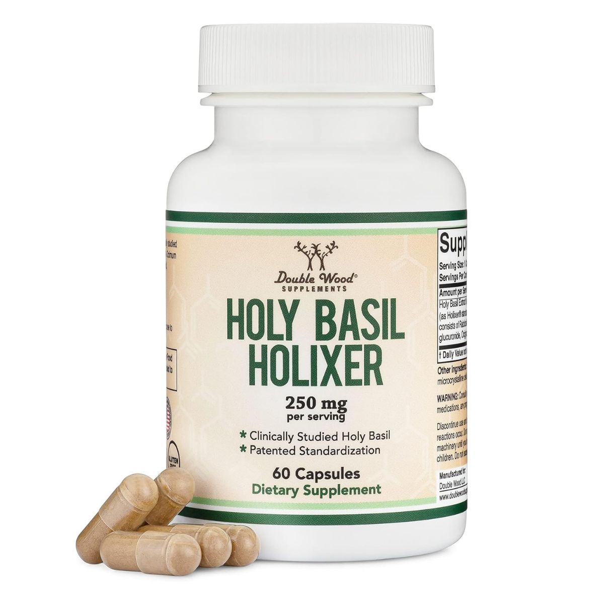 Foto 2 pulgar | Holy Basil Holixer Double Wood 250 mg – 60 Cápsulas