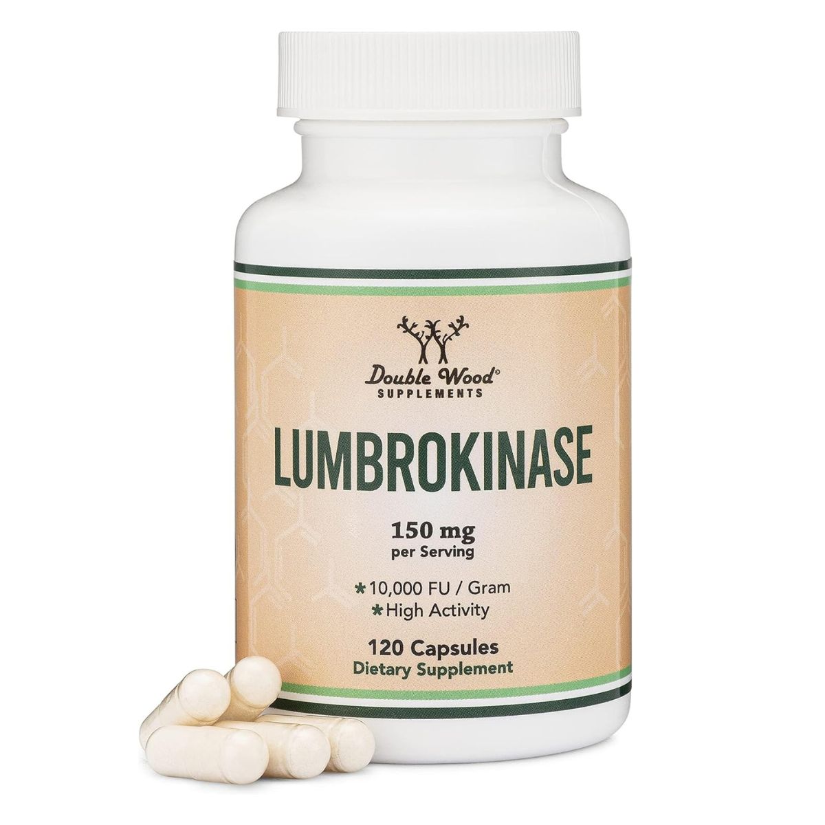 Foto 2 pulgar | Lumbroquinasa Double Wood 150 mg – 120 Cápsulas