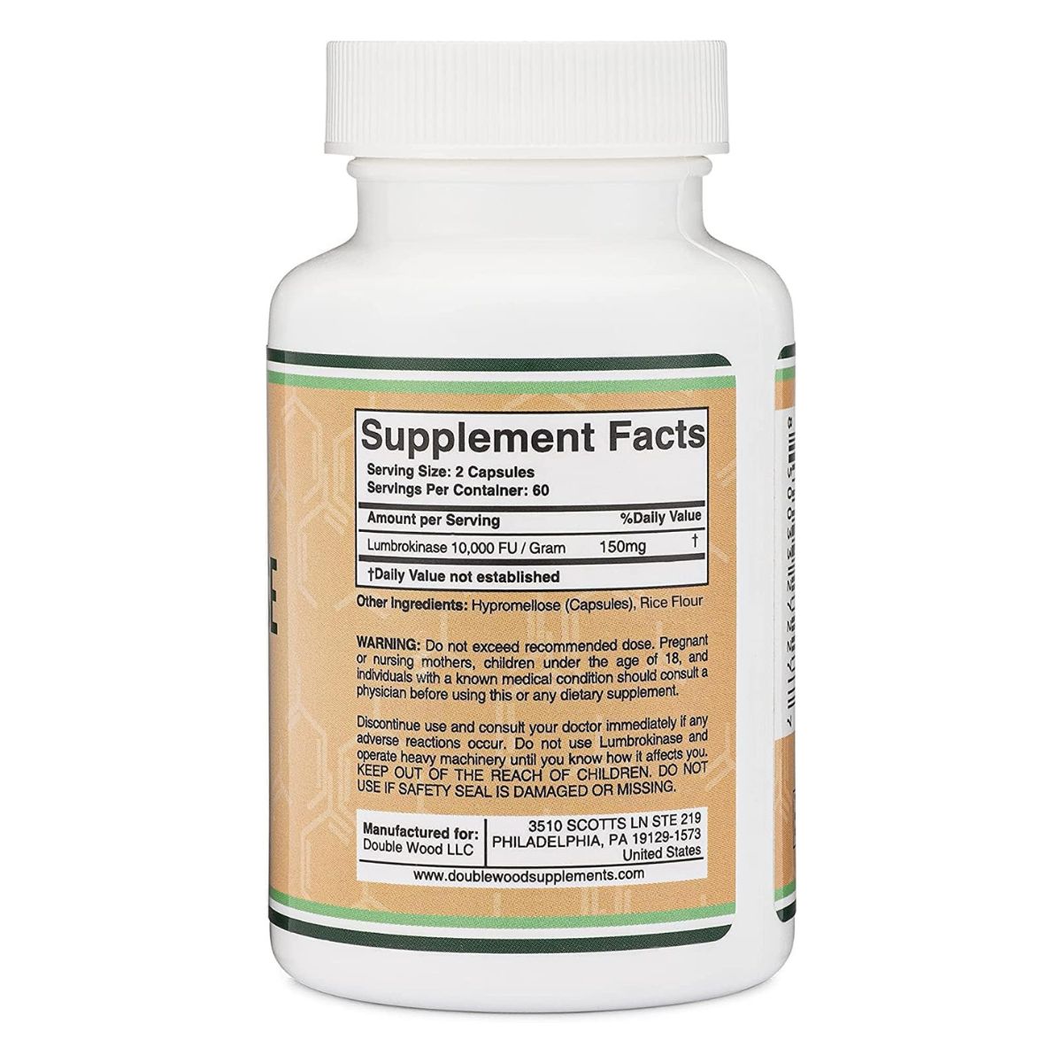 Foto 4 pulgar | Lumbroquinasa Double Wood 150 mg – 120 Cápsulas