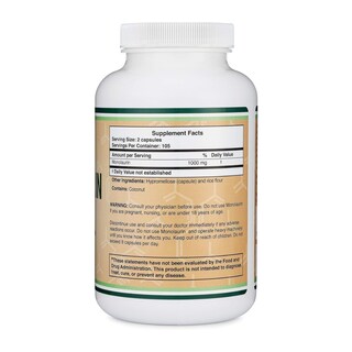 Foto 2 | Suplemento Alimenticio Derivado del Coco Double Wood Monolaurina 1000 mg – 210 Cápsulas