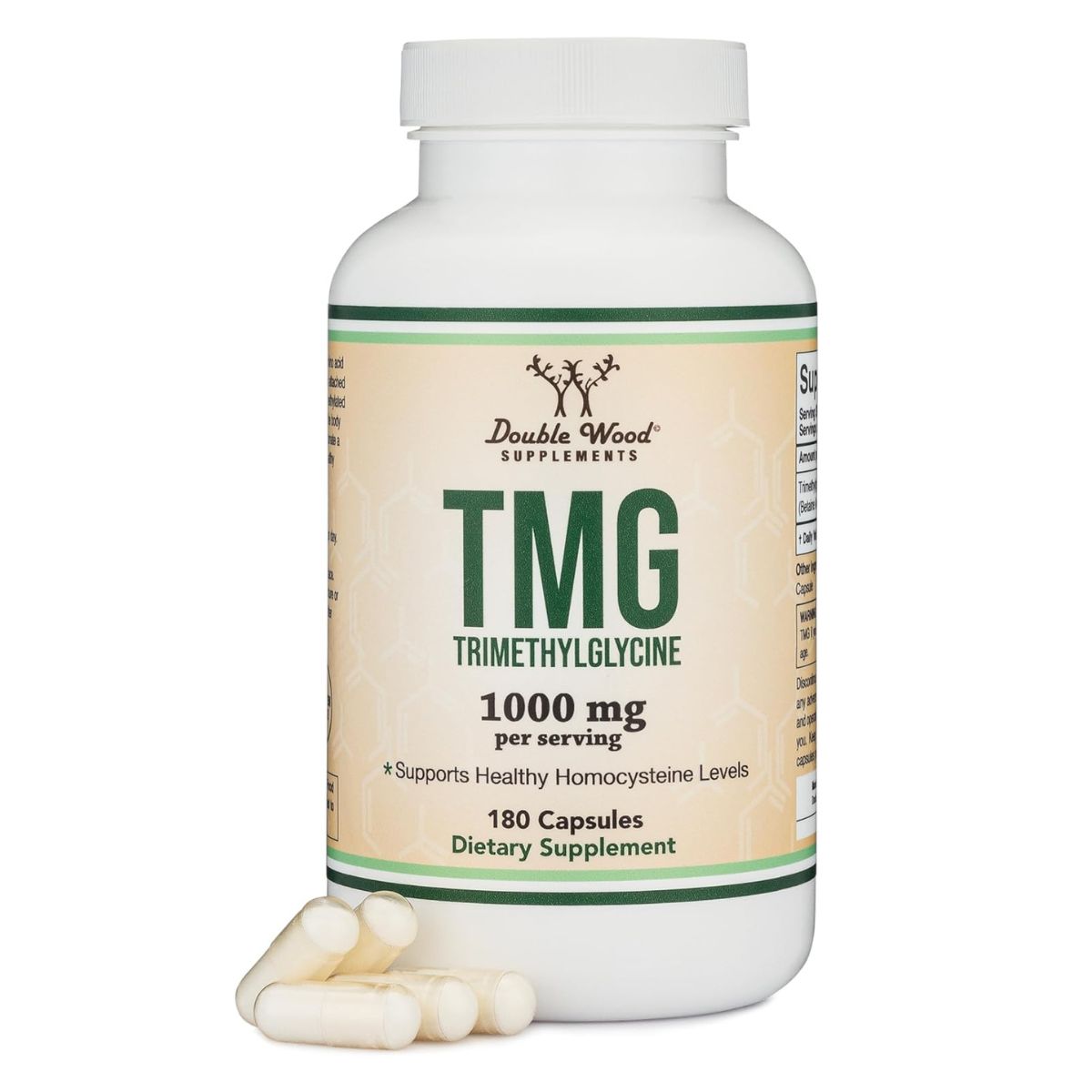 TMG (Trimetilglicina) Double Wood 1000 mg – 180 Cápsulas