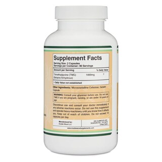 Foto 2 | TMG (Trimetilglicina) Double Wood 1000 mg – 180 Cápsulas
