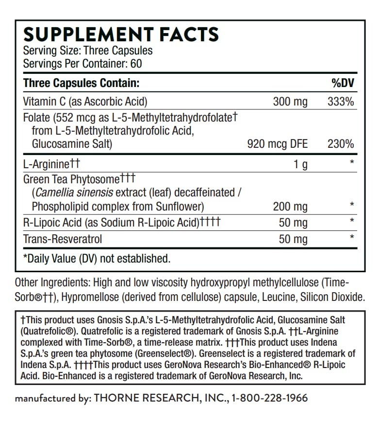 Foto 3 pulgar | Suplemento Thorne L-arginine Plus 180 Cápsulas - Venta Internacional