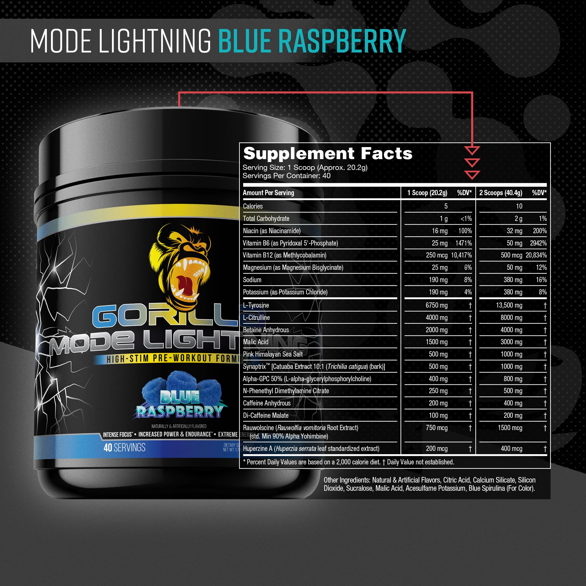 Foto 3 pulgar | Gorilla Mind Gorilla Mode Lightning para Antes del Entrenamiento 808 G - Venta Internacional