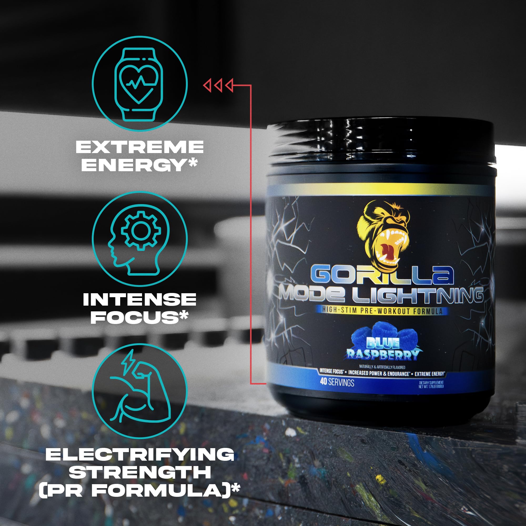 Foto 4 pulgar | Gorilla Mind Gorilla Mode Lightning para Antes del Entrenamiento 808 G - Venta Internacional