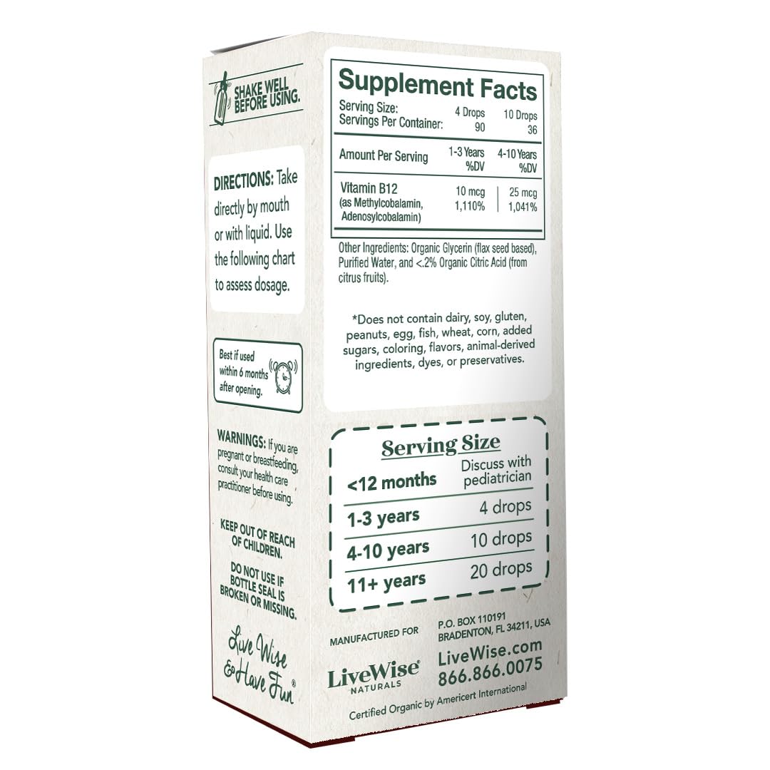 Foto 4 pulgar | Gotas de Vitamina B12 Live Wise Naturals Kids 30 ml - Venta Internacional