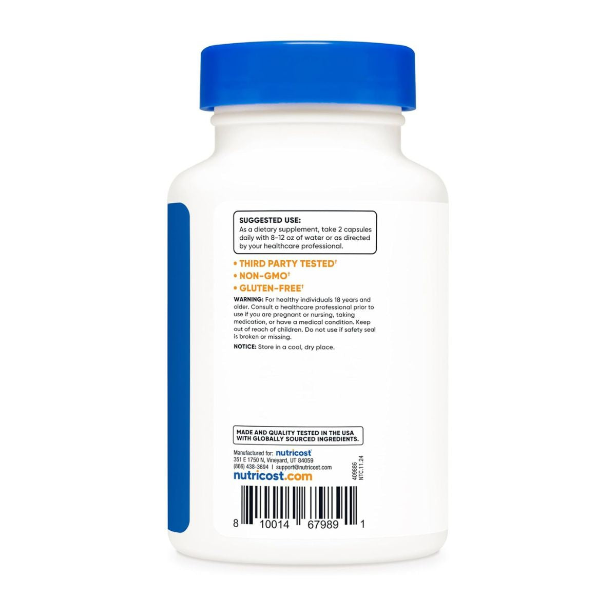 Foto 4 pulgar | Suplemento Nutricost Akg 1000 Mg 240 Cápsulas
