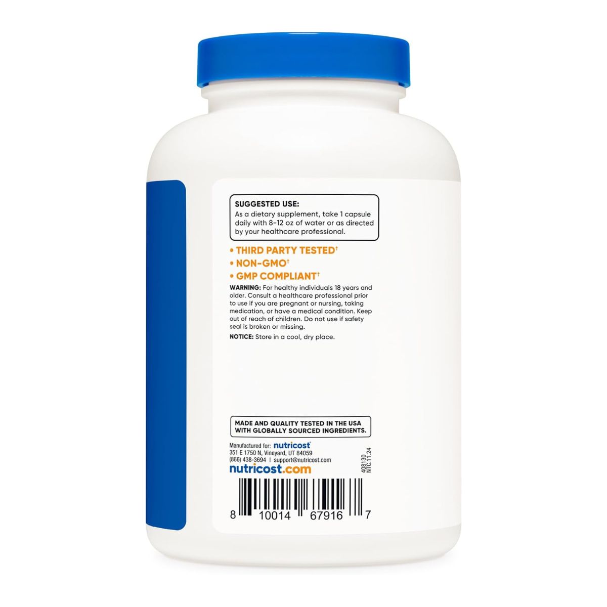 Foto 4 pulgar | Suplemento Nutricost Betaína Hcl + Pepsina 240 Cápsulas