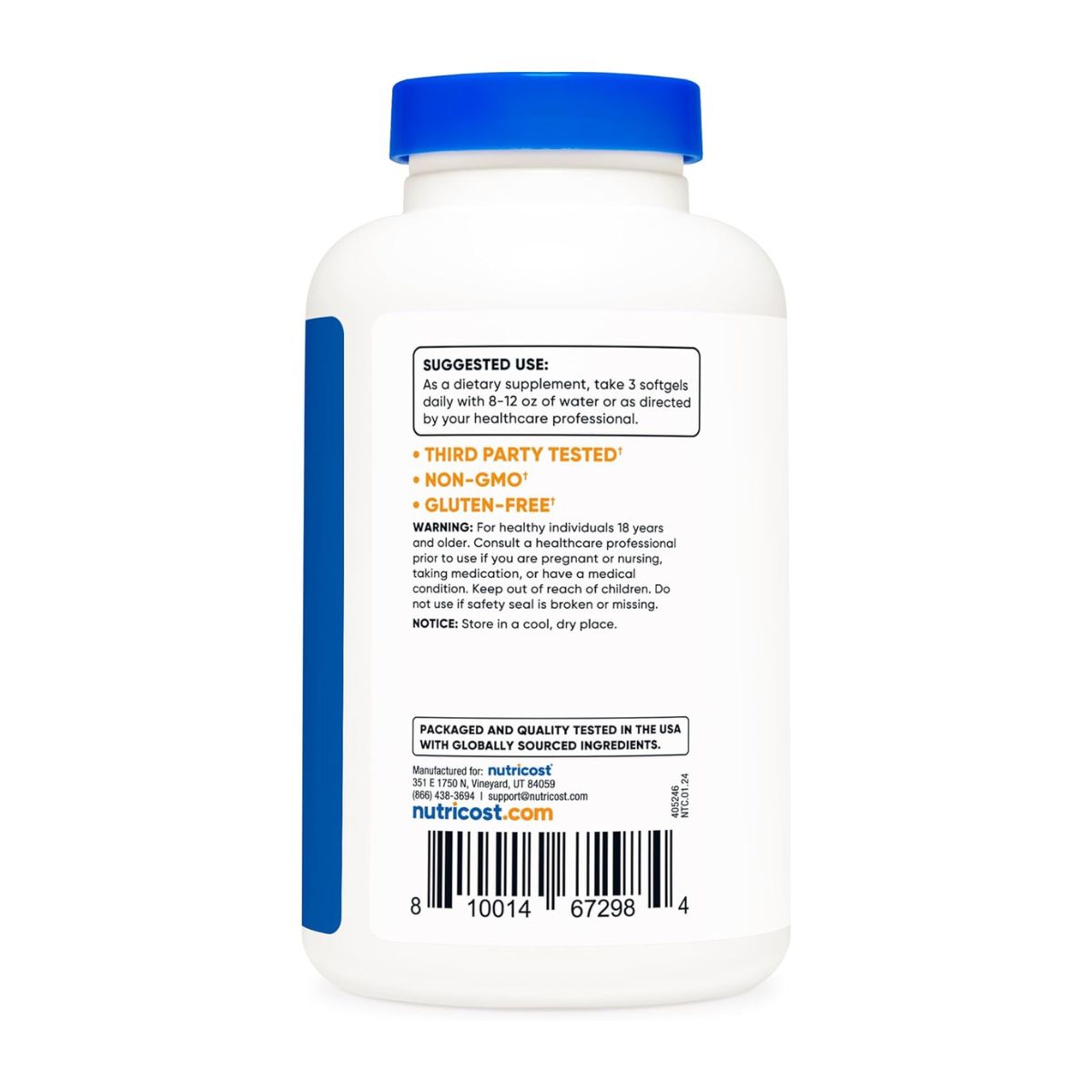 Foto 4 pulgar | Suplemento Nutricost Omega 3 120 Softgels