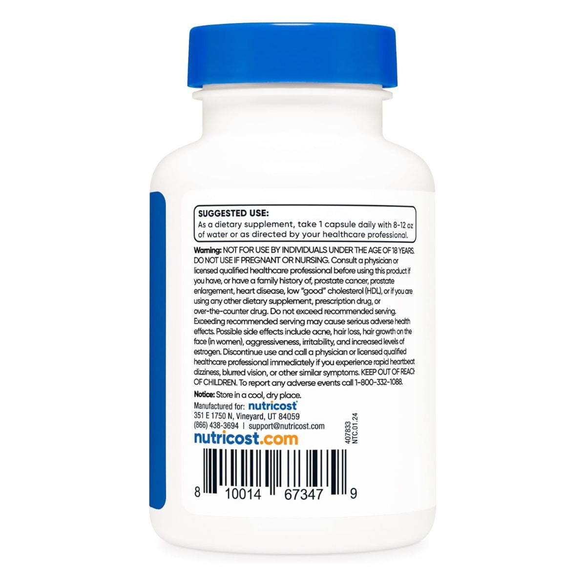 Foto 3 | Suplemento Nutricost Pregnenolona 120 Cápsulas