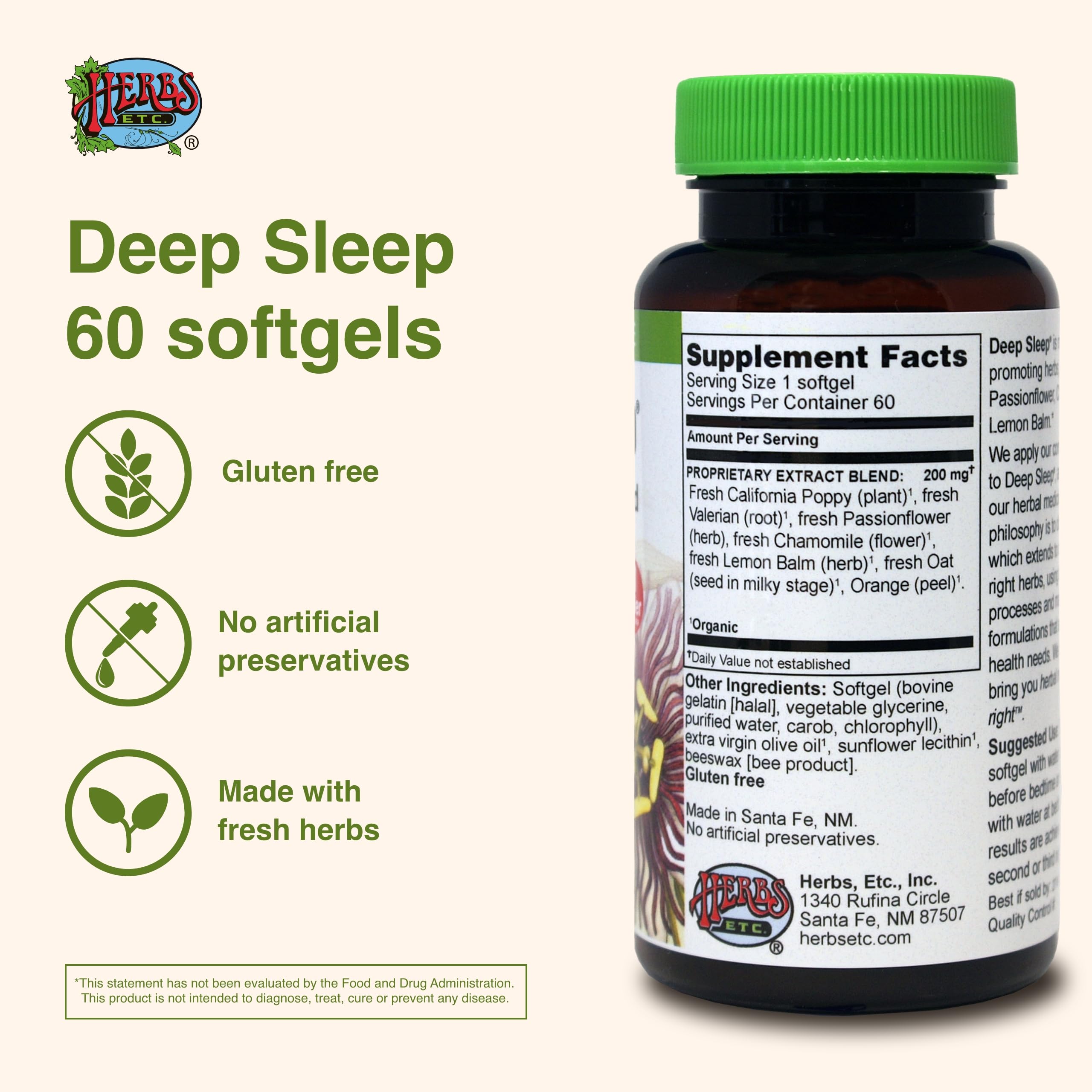 Foto 3 pulgar | Hierbas Suplementarias Herbs Etc. Deep Sleep 60 Cápsulas Blandas - Venta Internacional