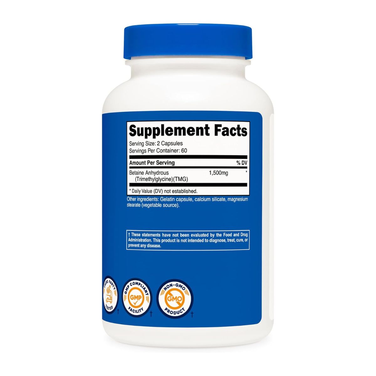 Foto 3 pulgar | Suplemento Nutricost Betaine Anhydrous 120 Cápsulas