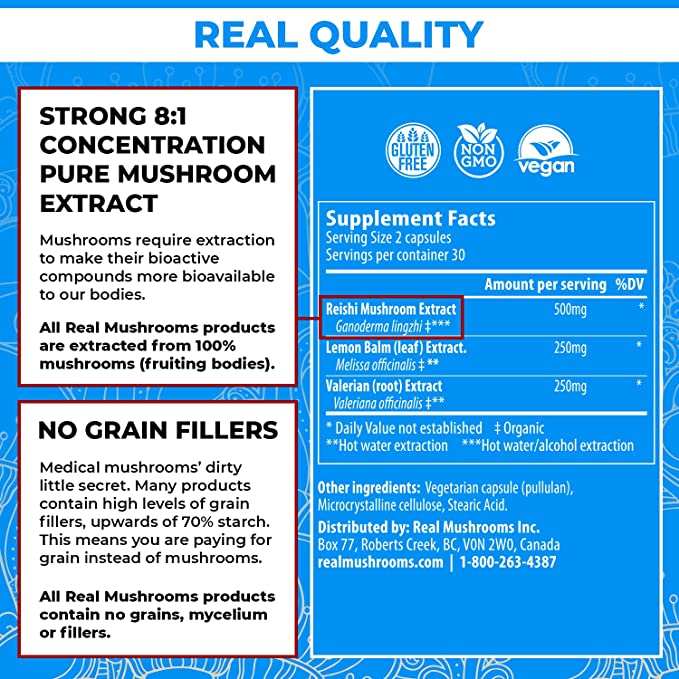 Foto 3 pulgar | Real Mushrooms |realrest– 60 Cápsulas | Descanso Profundo, Defensas Fuertes Y Efecto Antiinflamatorio