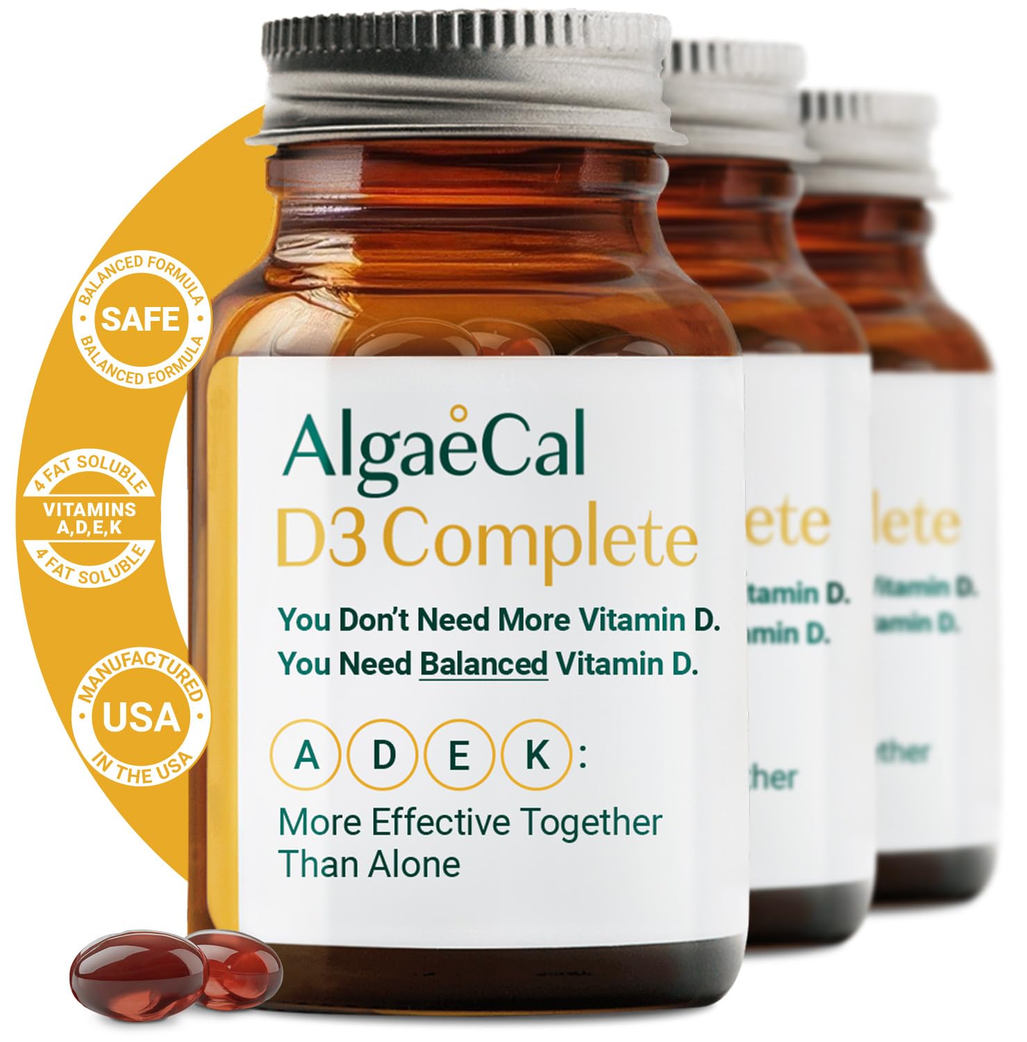 Foto 1 | Suplemento Algaecal D3 Complete Vitamina D3 En Cápsulas Blandas De 1000 Ui - Venta Internacional.