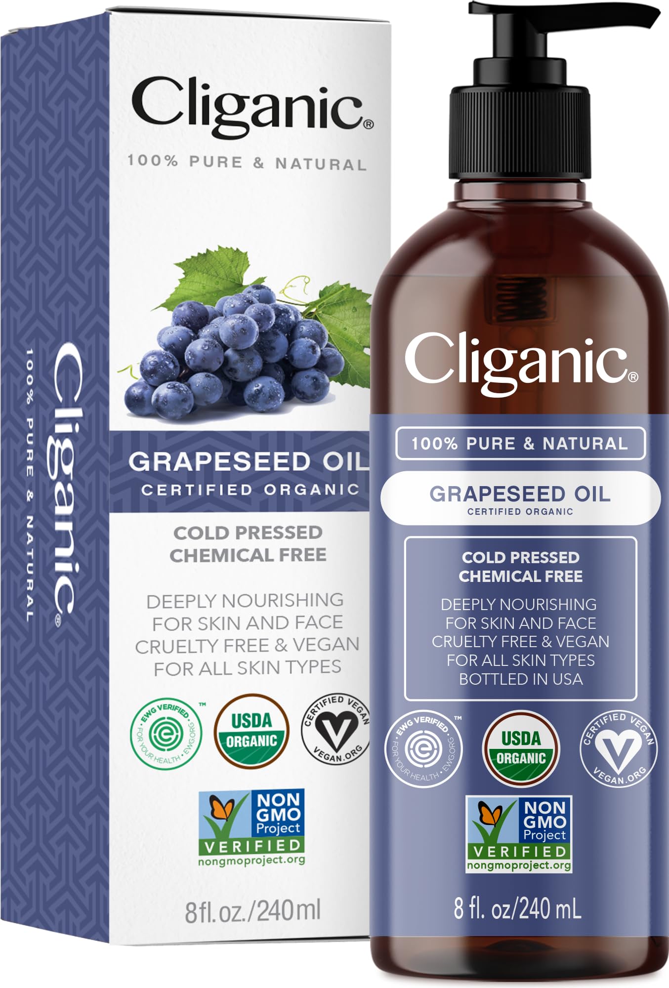 Foto 2 pulgar | Aceite De Semilla De Uva Cliganic 100% Orgánico Prensado En Frío 30 Ml - Venta Internacional.