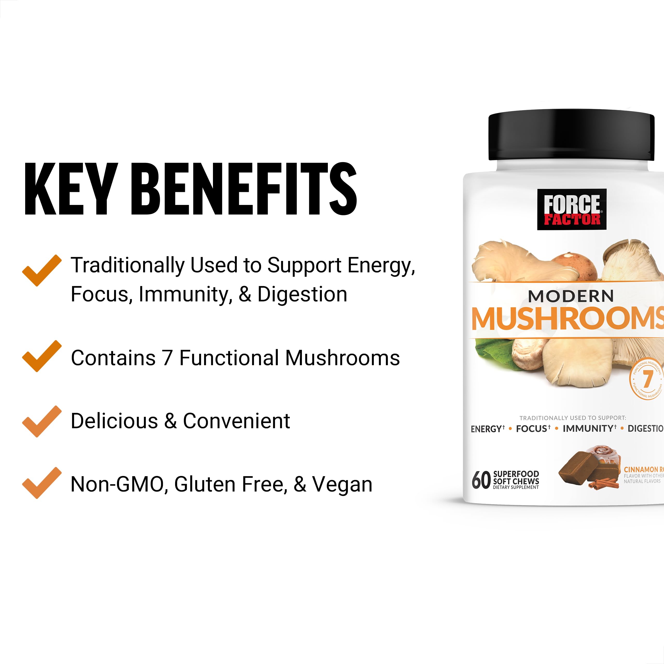 Foto 3 pulgar | Suplemento De Hongos Force Factor Modern Mushrooms 180 Soft Chews - Venta Internacional.