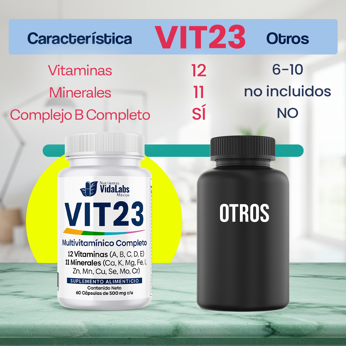 Foto 5 pulgar | Suplemento Vit 23 Nutrientes VidaLabs México Multivitamínico Completo 23 Vitaminas y Minerales