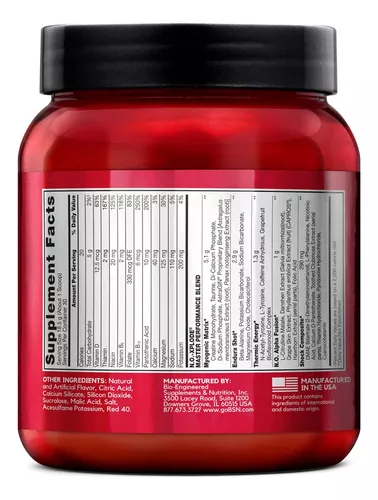 Foto 4 pulgar | Pre Entreno No Xplode BSN Sports 30 Servicios Blue Raz