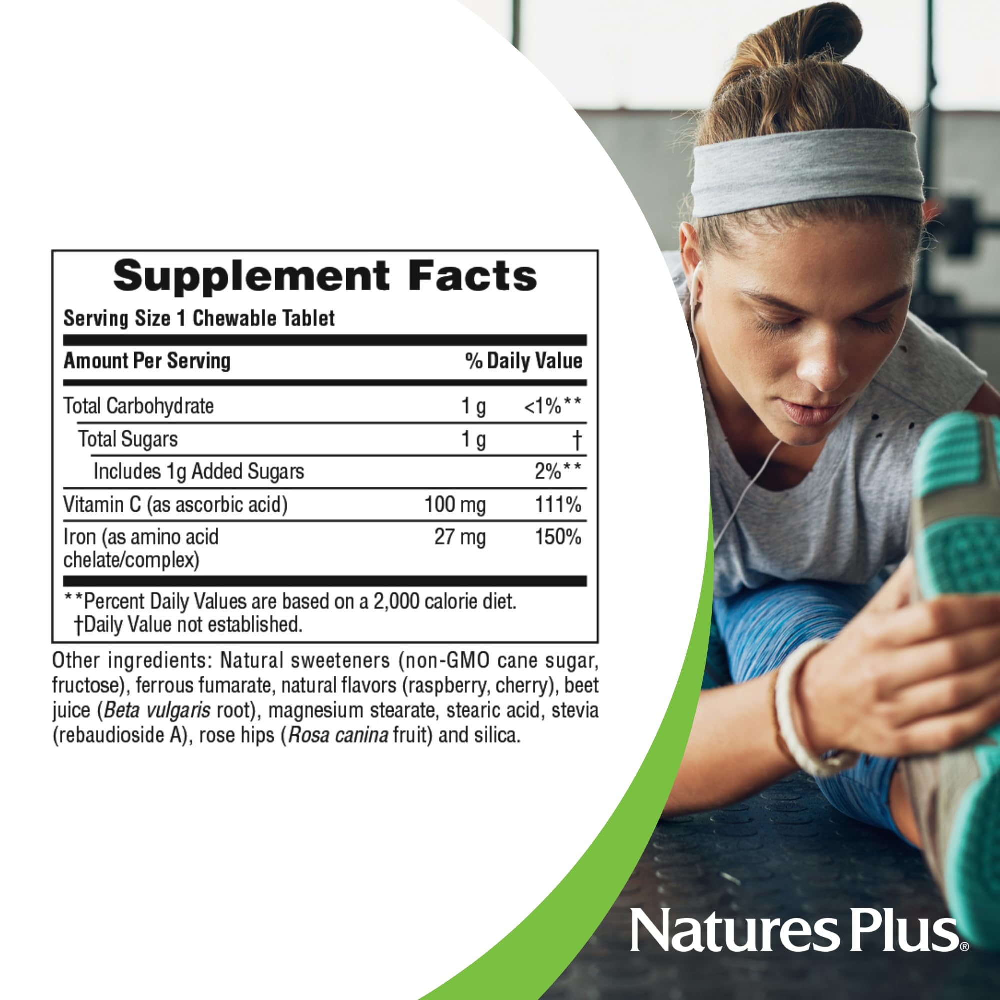 Foto 6 pulgar | Suplemento Naturesplus Masticable Iron Cherry 90 Tabletas X2 - Venta Internacional.
