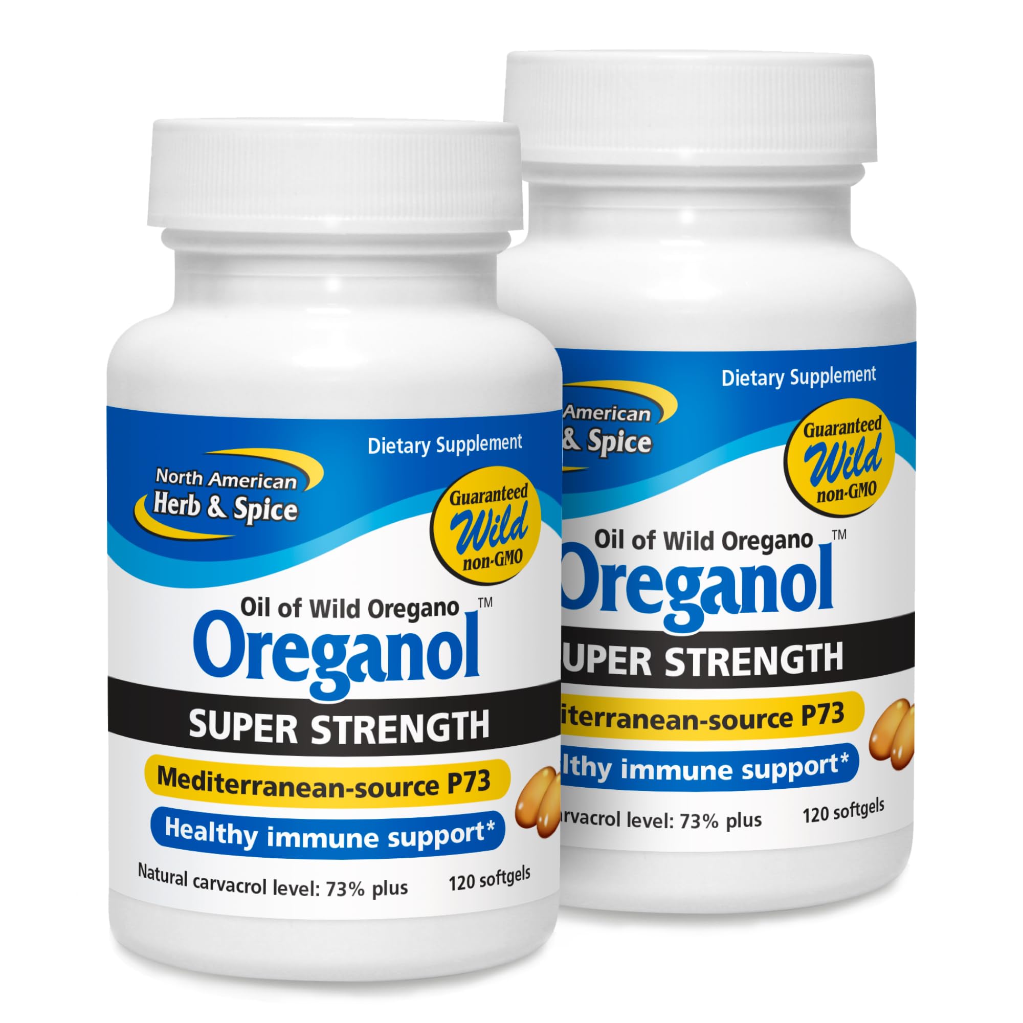 Suplemento North American Herb & Spice, Orégano Superfuerte P73, 120 Cápsulas Blandas X 2 - Venta Internacional.