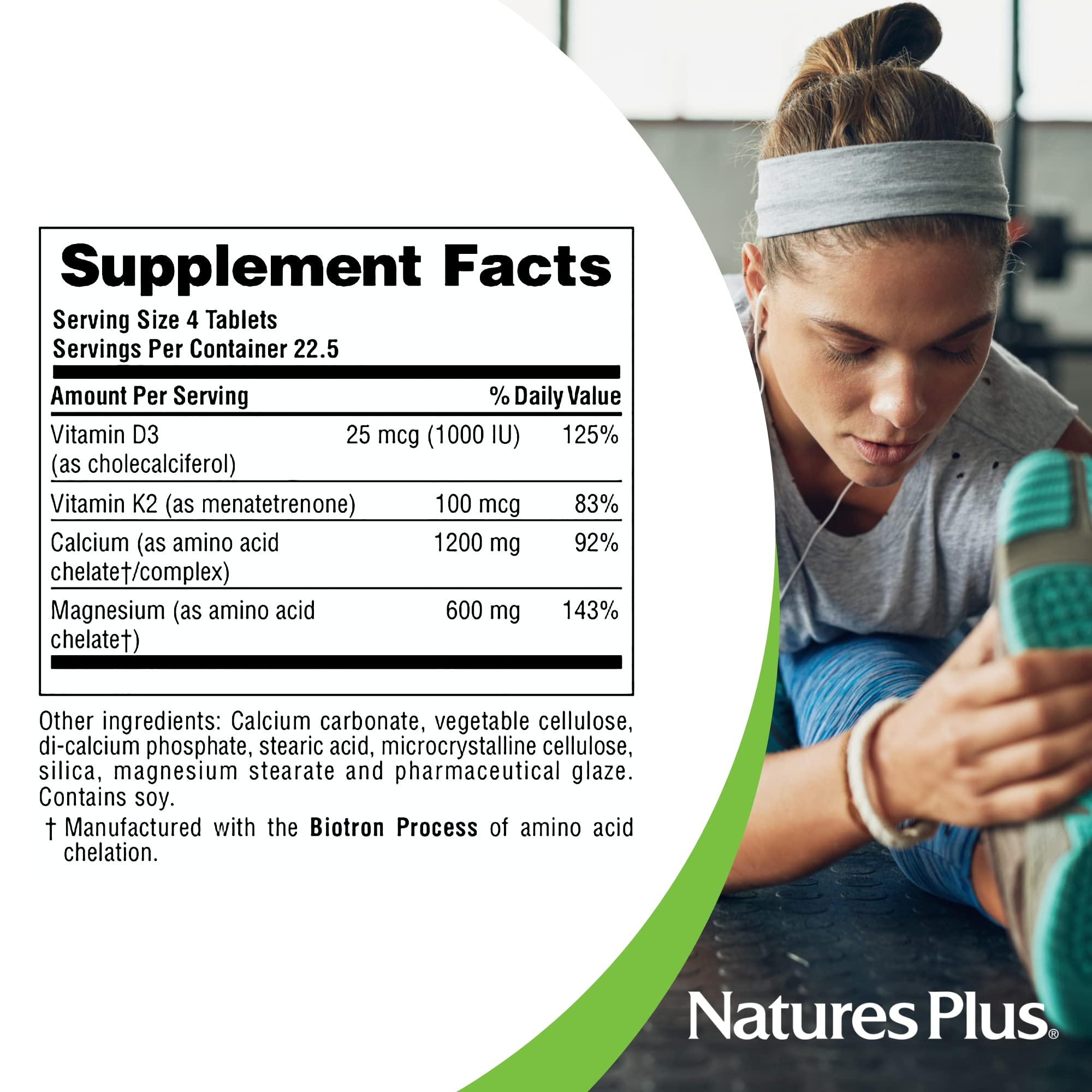 Foto 6 pulgar | Suplemento Naturesplus De Calcio, Magnesio Y Vitamina D3 Con K2 90 Comprimidos - Venta Internacional.