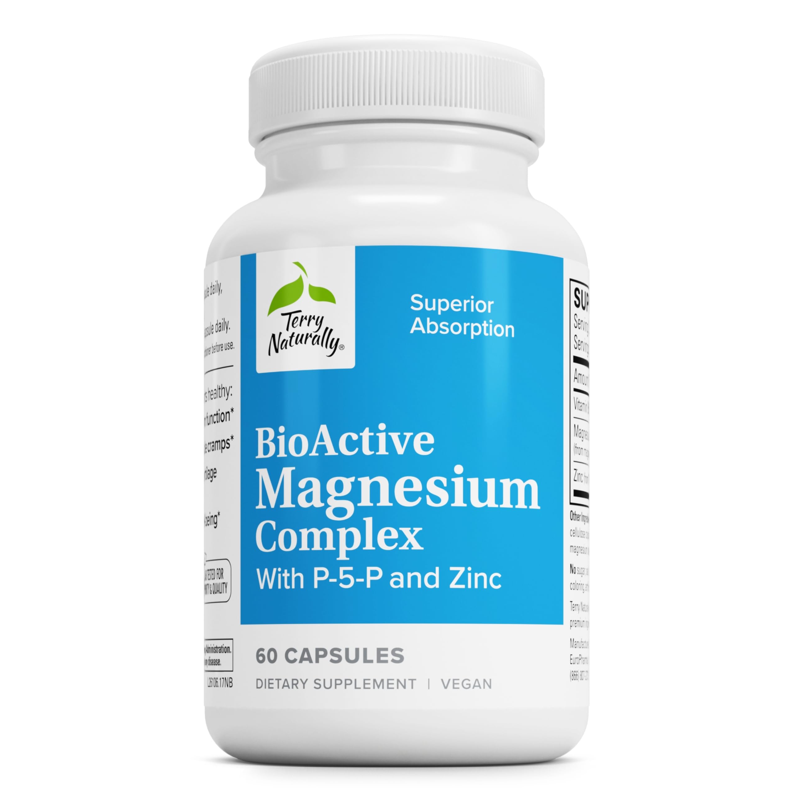Foto 2 pulgar | Complemento Terry Naturally Bioactive Magnesium Complex 60 Cápsulas - Venta Internacional.