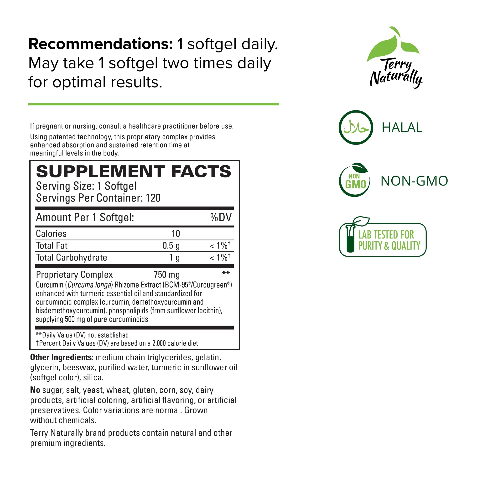 Foto 3 pulgar | Suplemento Terry Naturally Curamed 750 Mg Brain & Heart 120 Cápsulas Blandas - Venta Internacional.