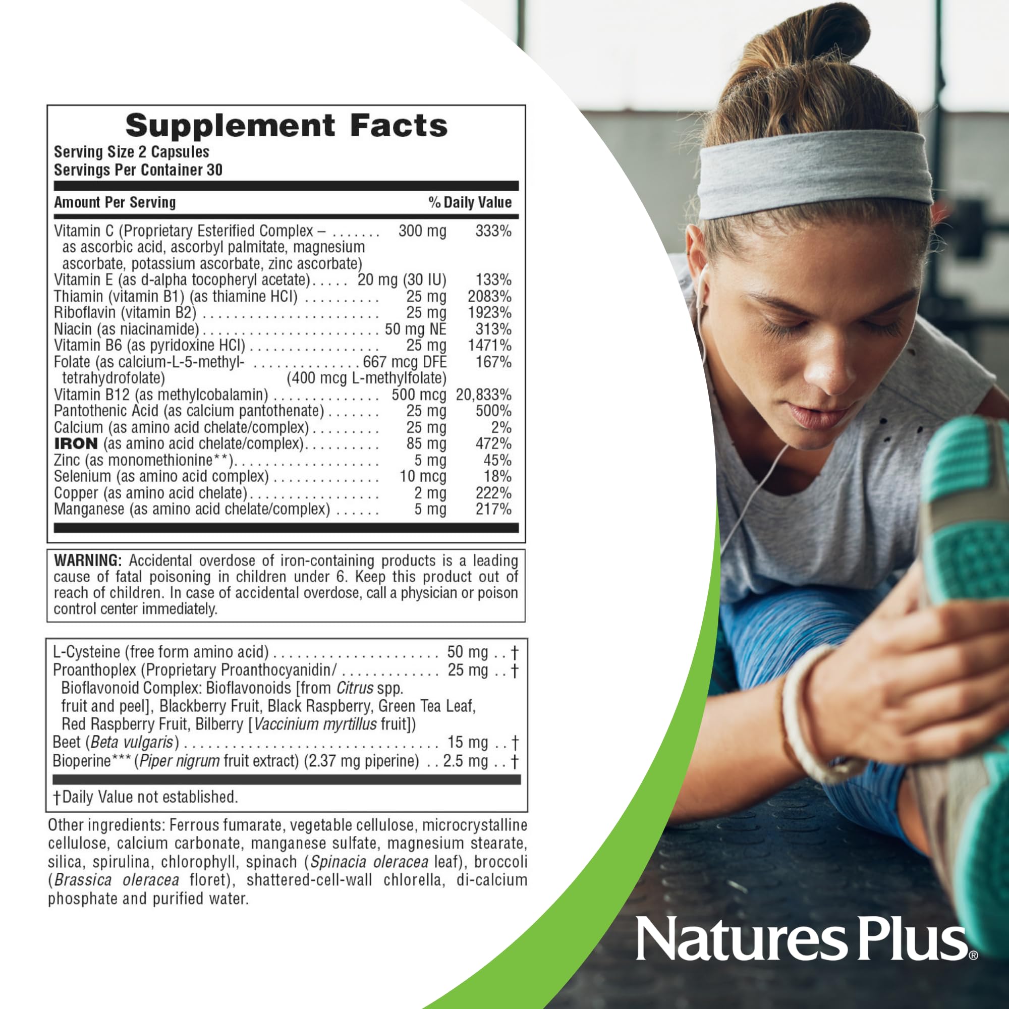 Foto 5 pulgar | Suplemento Hema-plex Iron De Naturesplus, 60 Cápsulas, Paquete De 3 - Venta Internacional.